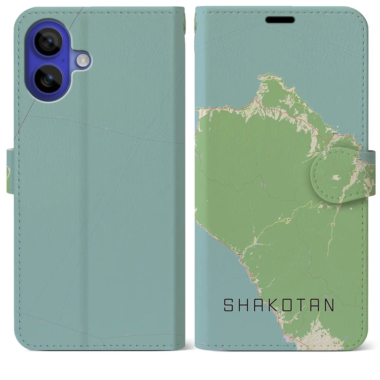 【積丹(北海道)】地図柄iPhoneケース(手帳タイプ)ナチュラル・iPhone 16 Pro Max 用