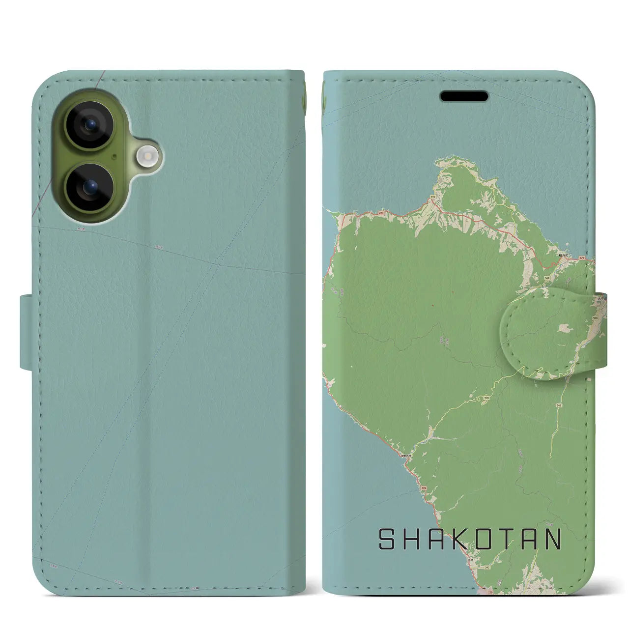 【積丹(北海道)】地図柄iPhoneケース(手帳タイプ)モノトーン・iPhone 17 Pro Max 用