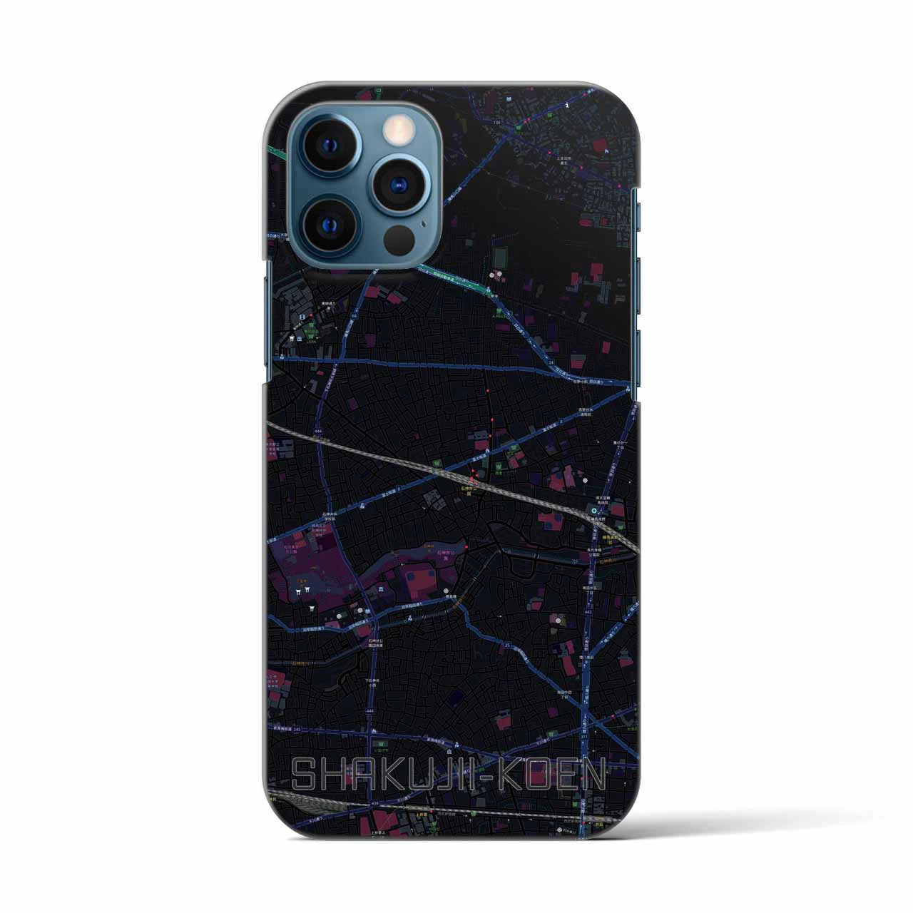 【石神井公園(東京都)】地図柄iPhoneケース(バックカバータイプ)