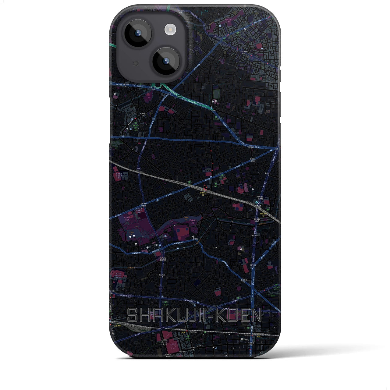 【石神井公園(東京都)】地図柄iPhoneケース(バックカバータイプ)