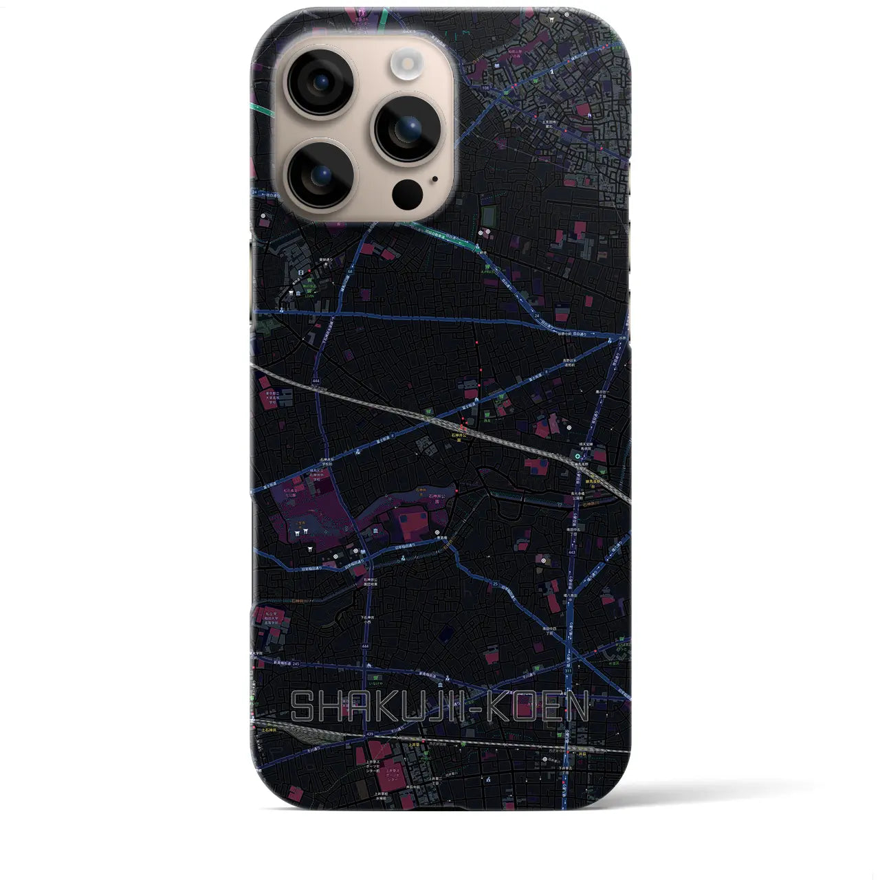 【石神井公園(東京都)】地図柄iPhoneケース(バックカバータイプ)