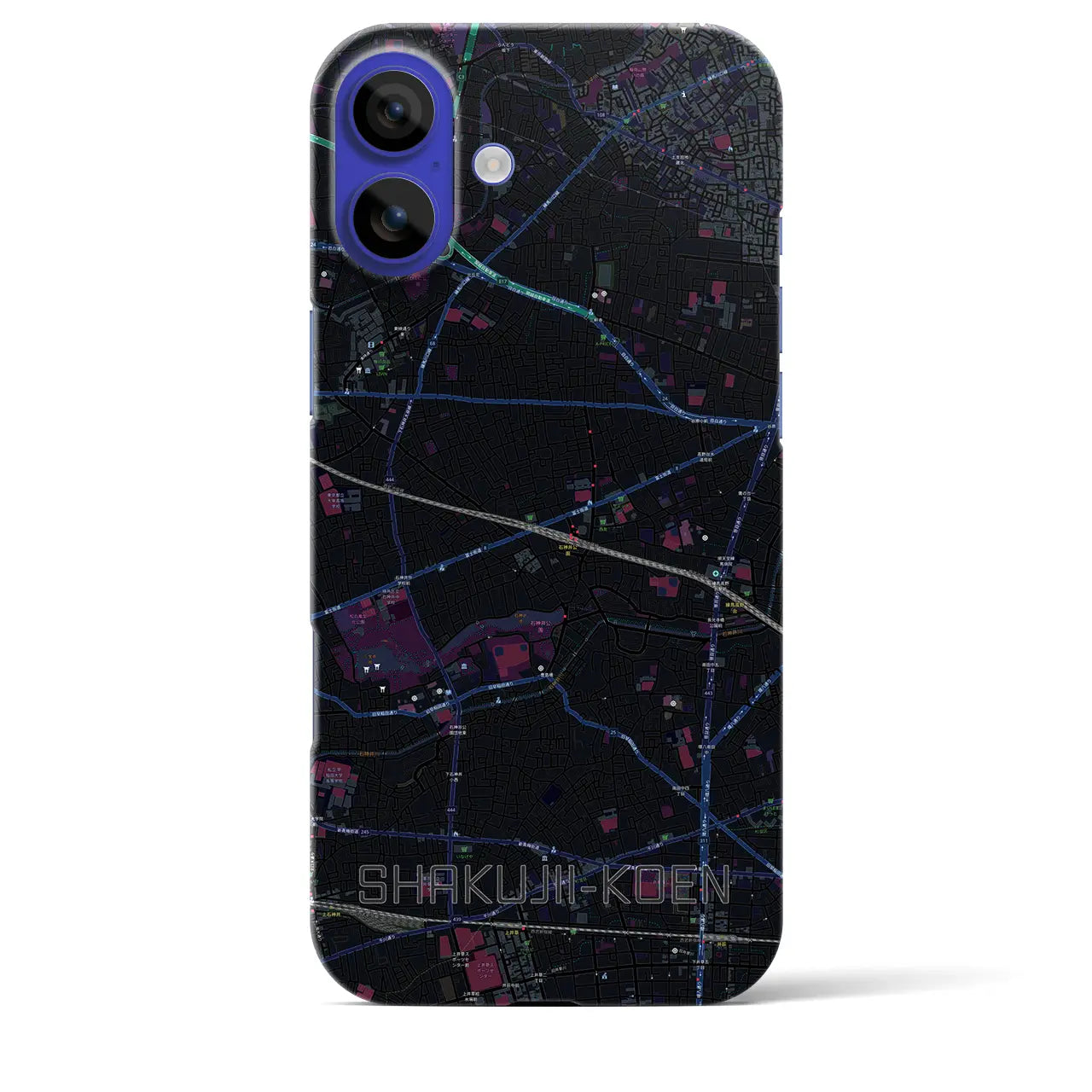 【石神井公園(東京都)】地図柄iPhoneケース(バックカバータイプ)