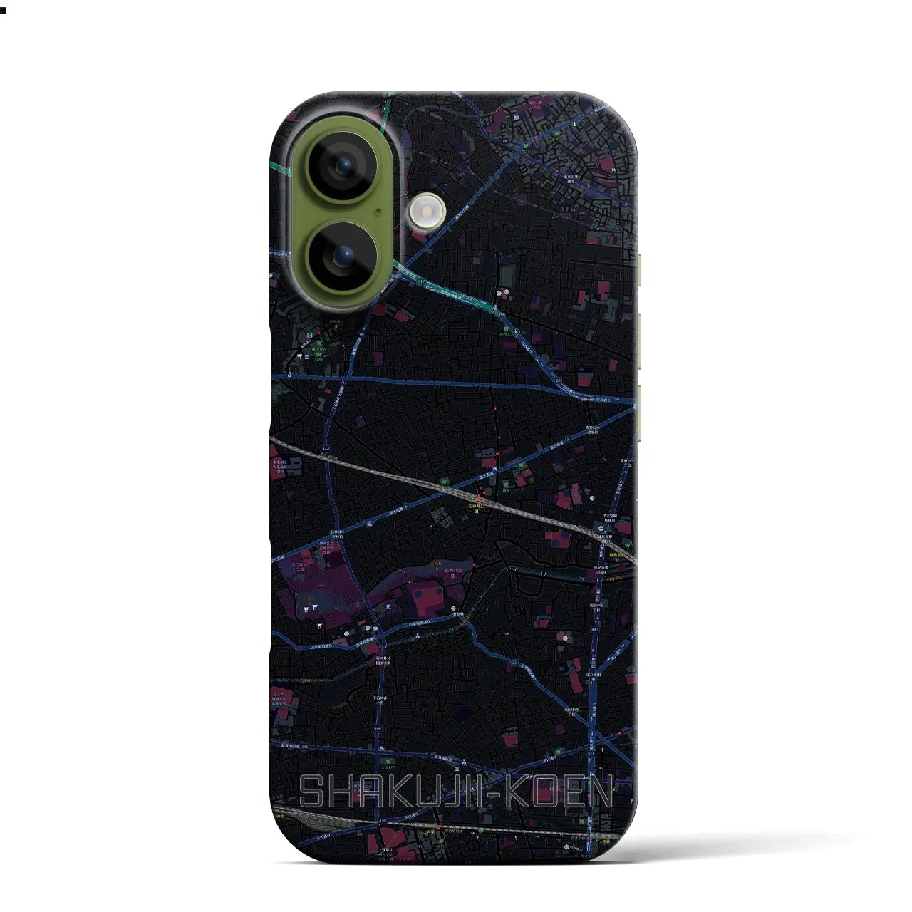 【石神井公園(東京都)】地図柄iPhoneケース(バックカバータイプ)