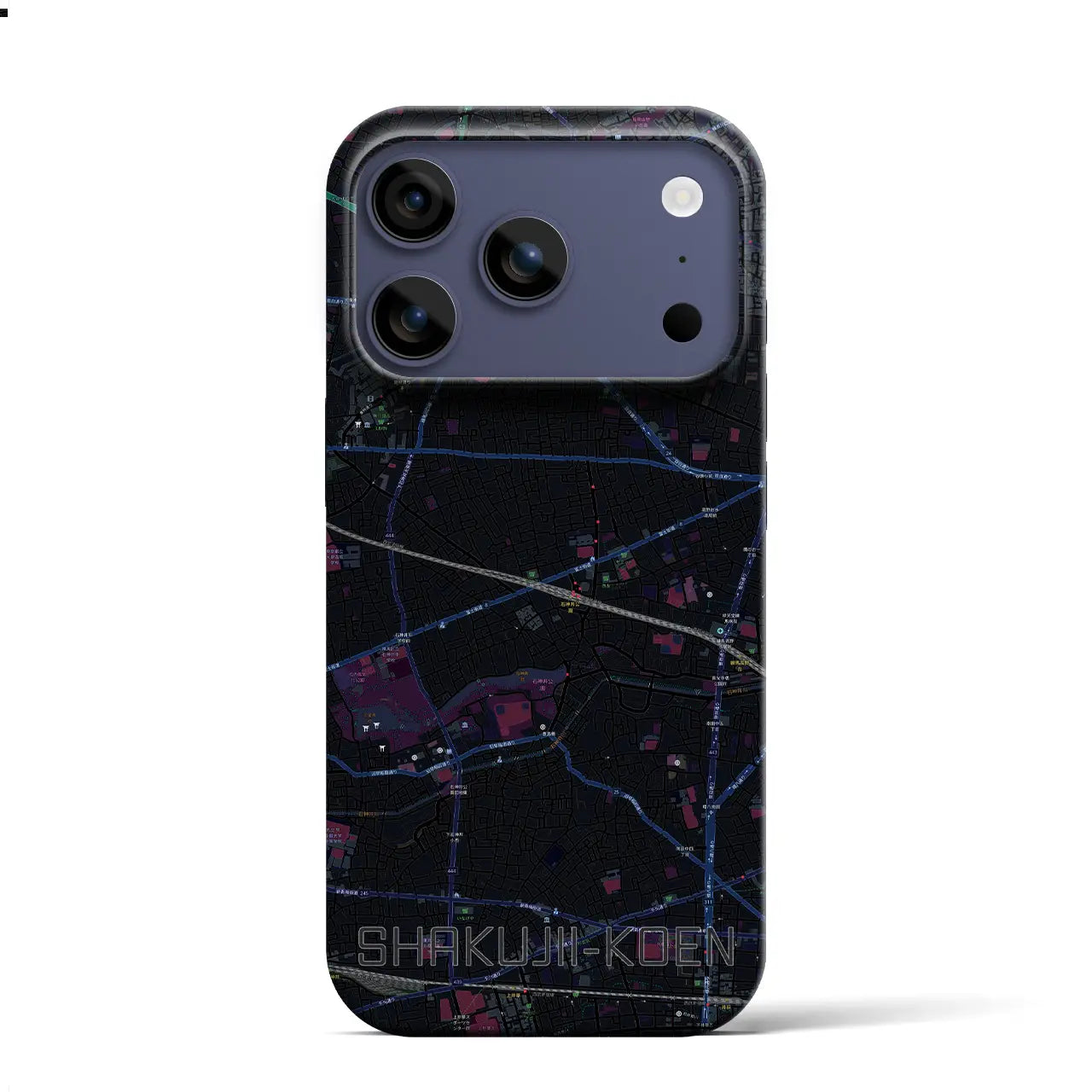 【石神井公園(東京都)】地図柄iPhoneケース(バックカバータイプ)