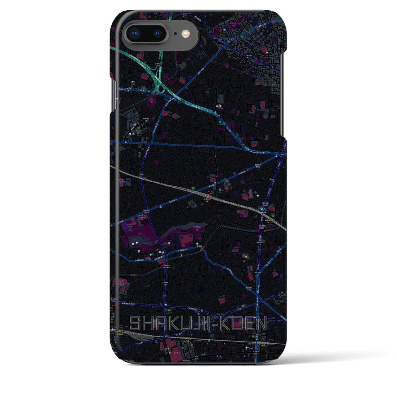 【石神井公園(東京都)】地図柄iPhoneケース(バックカバータイプ)