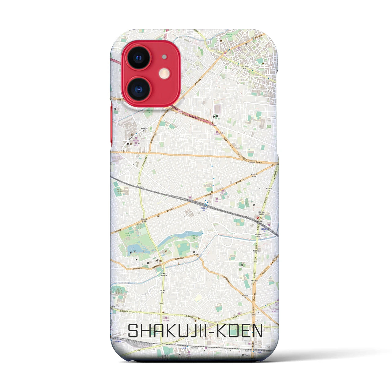 【石神井公園(東京都)】地図柄iPhoneケース(バックカバータイプ)