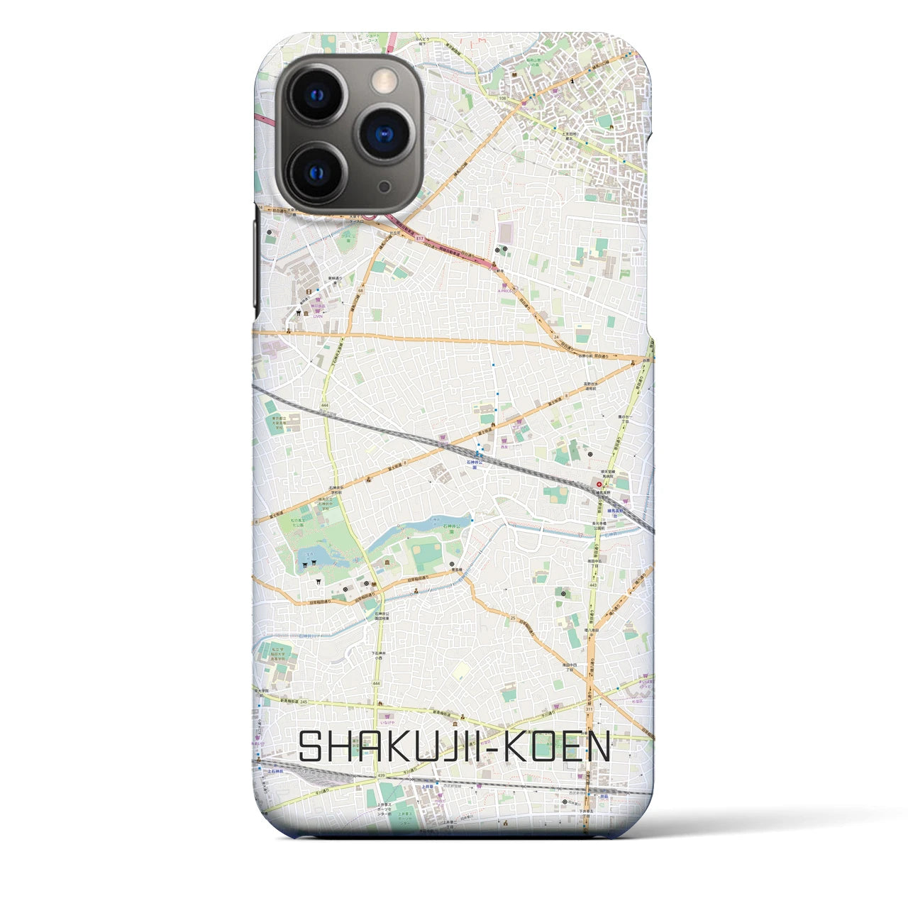【石神井公園(東京都)】地図柄iPhoneケース(バックカバータイプ)