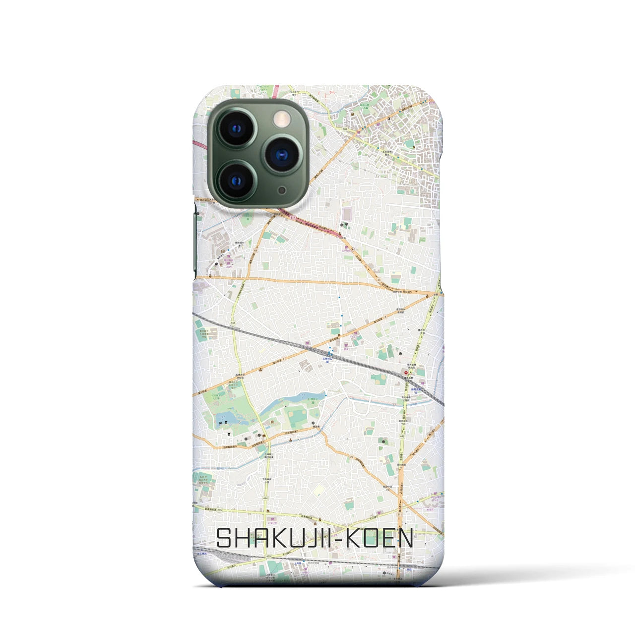 【石神井公園(東京都)】地図柄iPhoneケース(バックカバータイプ)