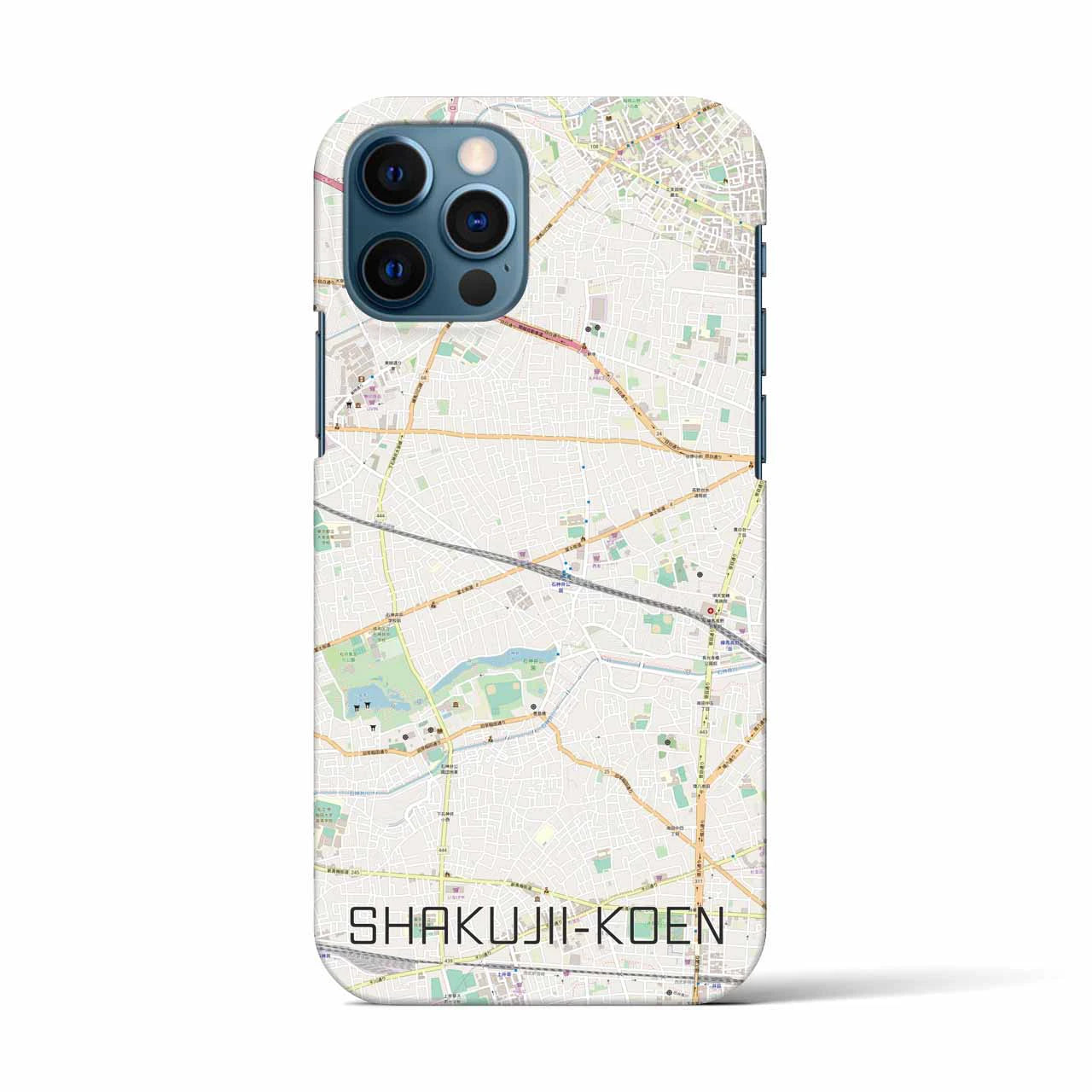 【石神井公園(東京都)】地図柄iPhoneケース(バックカバータイプ)