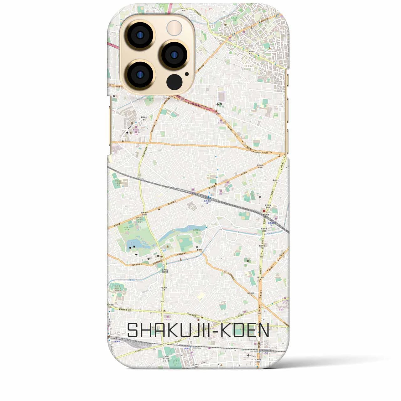 【石神井公園(東京都)】地図柄iPhoneケース(バックカバータイプ)