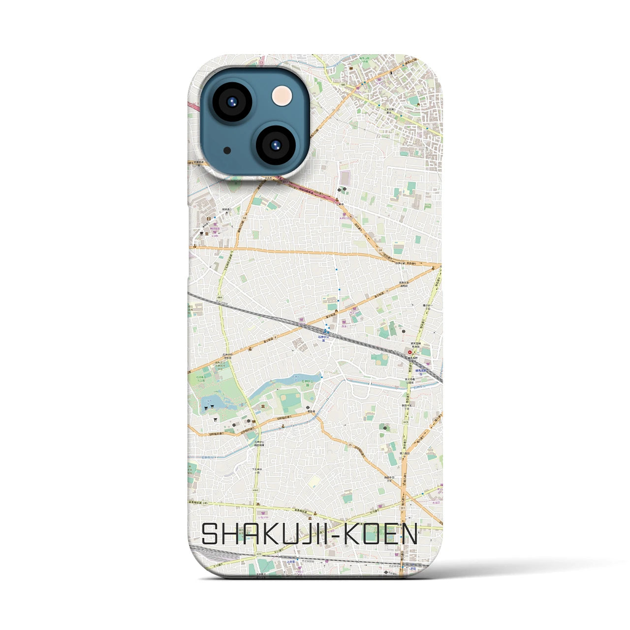 【石神井公園(東京都)】地図柄iPhoneケース(バックカバータイプ)