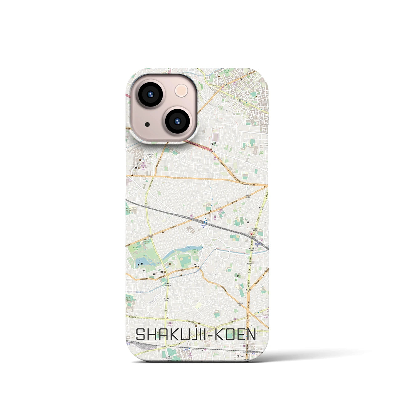 【石神井公園(東京都)】地図柄iPhoneケース(バックカバータイプ)