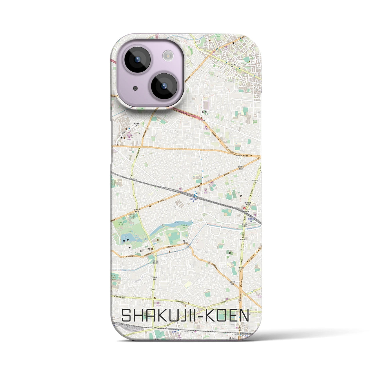 【石神井公園(東京都)】地図柄iPhoneケース(バックカバータイプ)