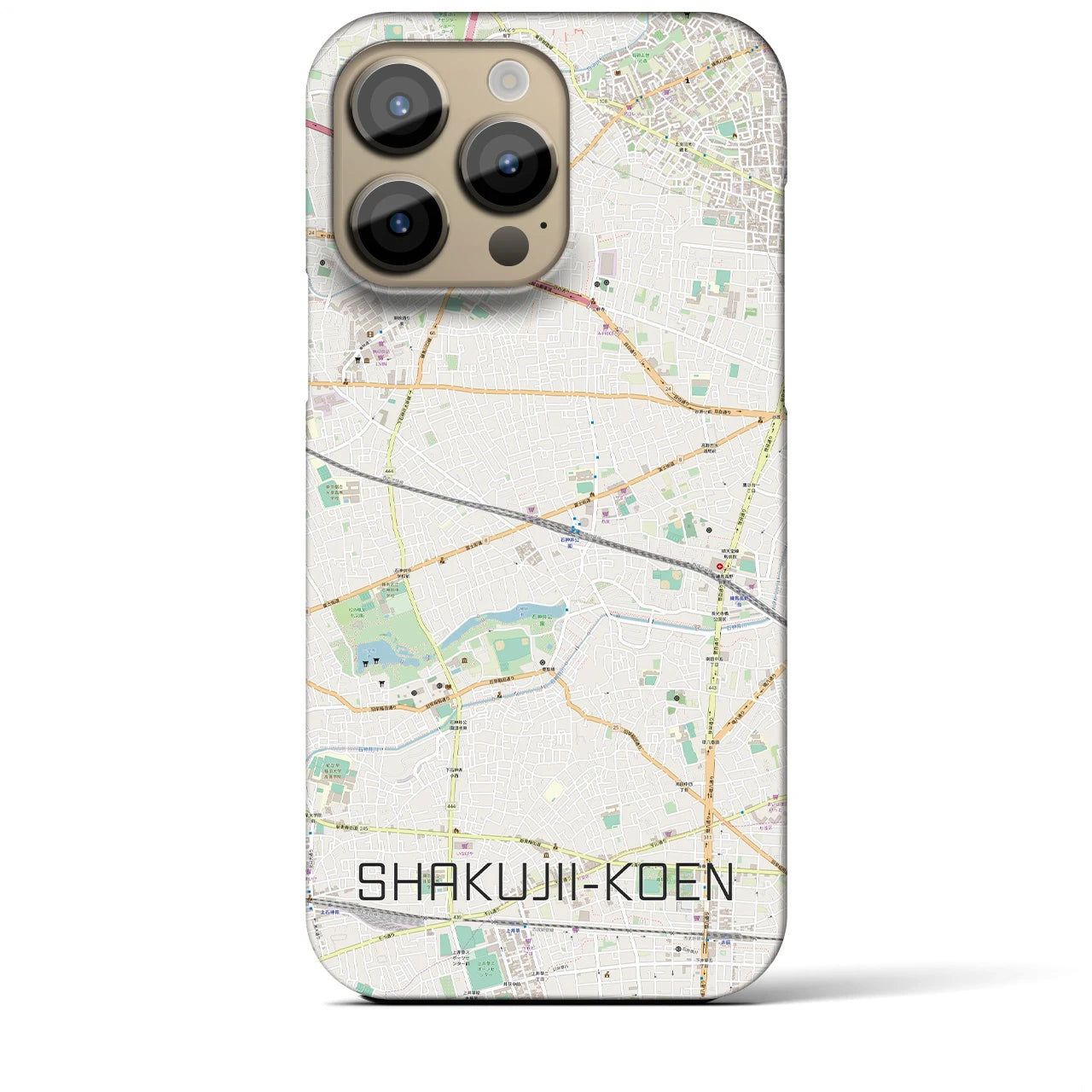 【石神井公園(東京都)】地図柄iPhoneケース(バックカバータイプ)
