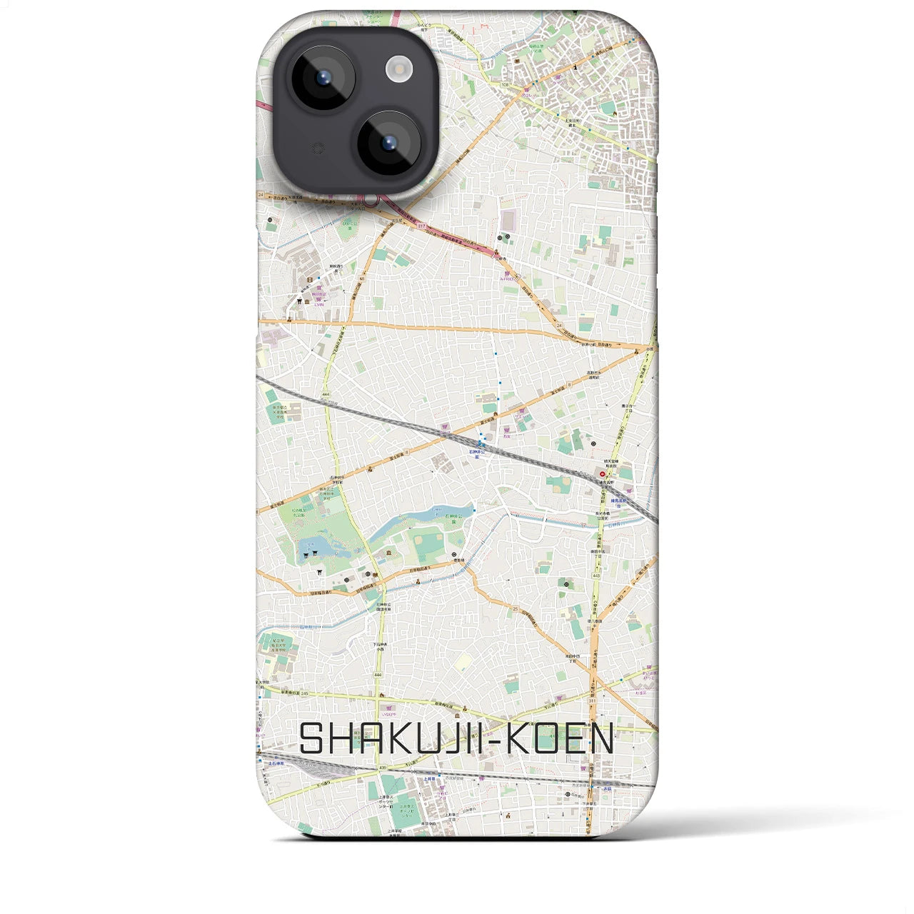 【石神井公園(東京都)】地図柄iPhoneケース(バックカバータイプ)