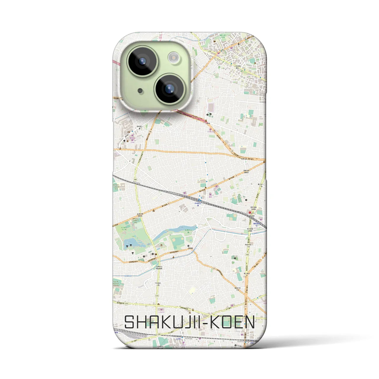 【石神井公園(東京都)】地図柄iPhoneケース(バックカバータイプ)