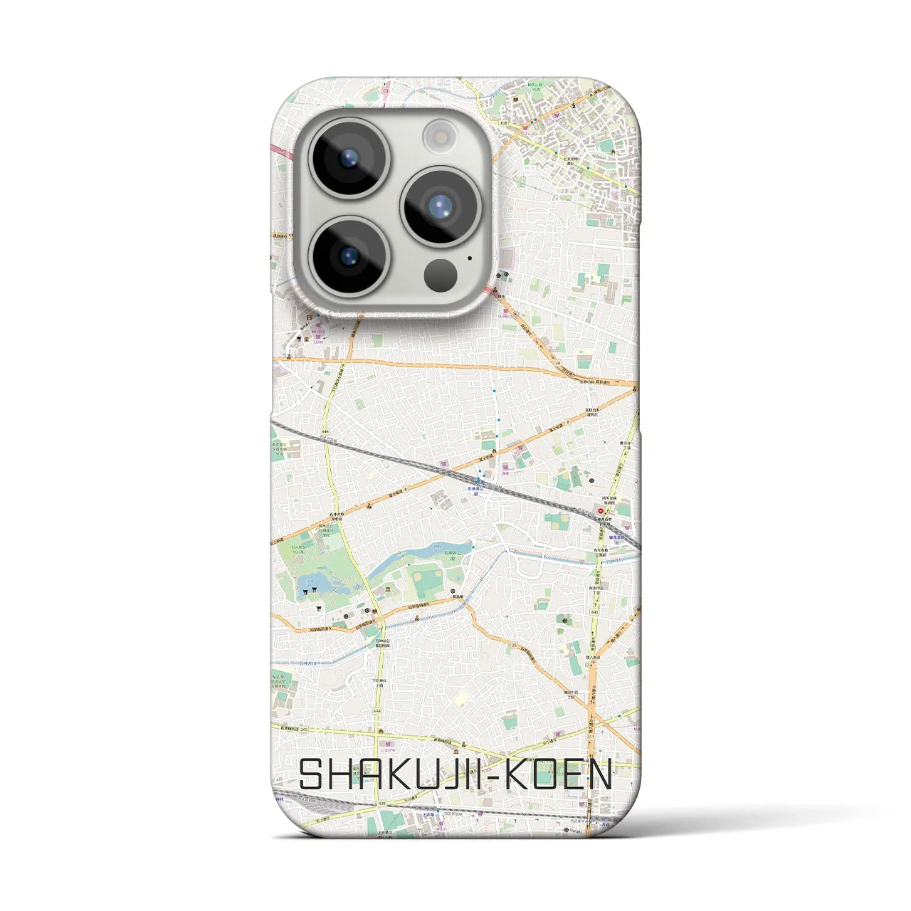 【石神井公園(東京都)】地図柄iPhoneケース(バックカバータイプ)