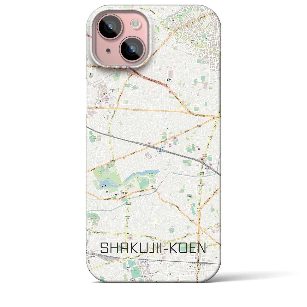 【石神井公園(東京都)】地図柄iPhoneケース(バックカバータイプ)
