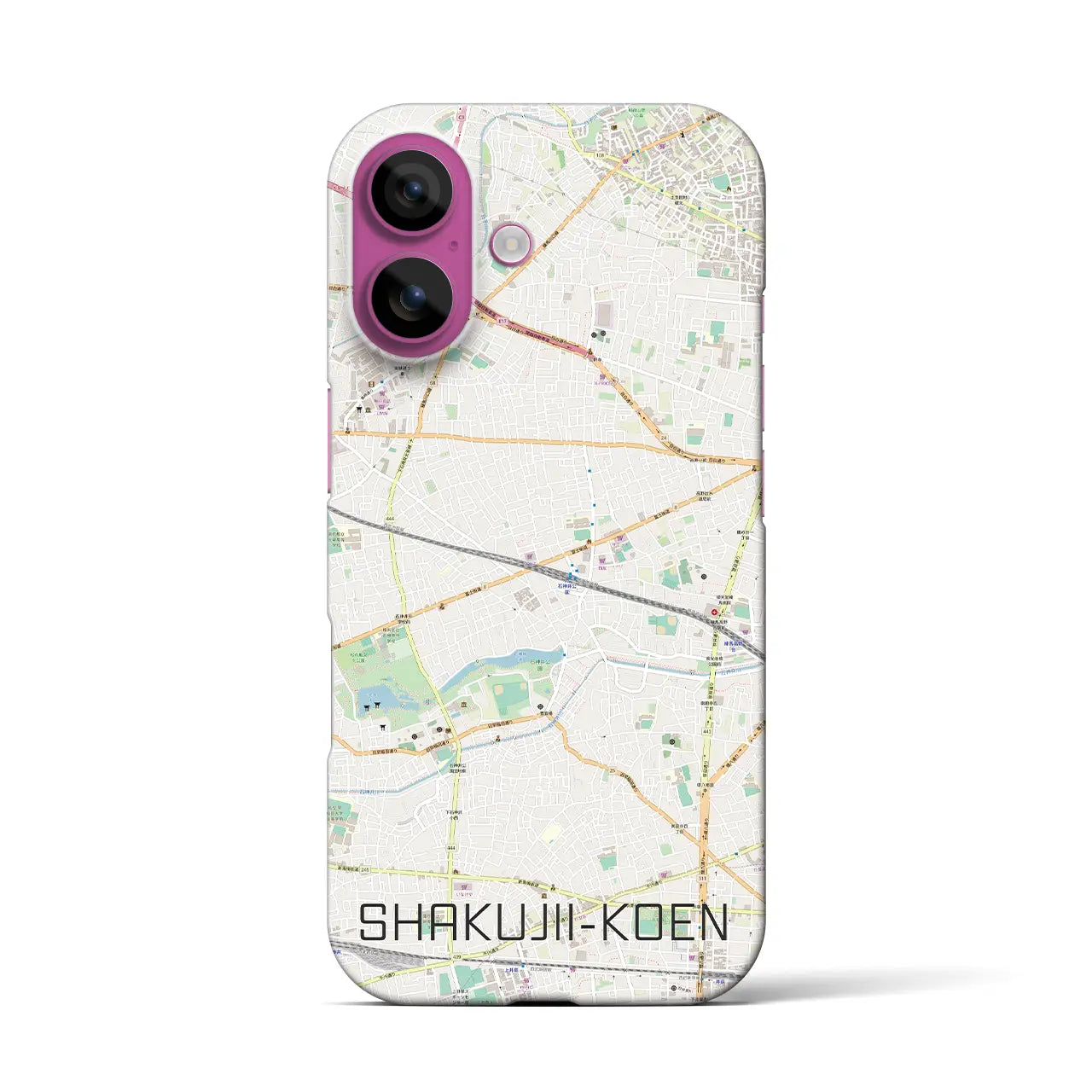 【石神井公園(東京都)】地図柄iPhoneケース(バックカバータイプ)