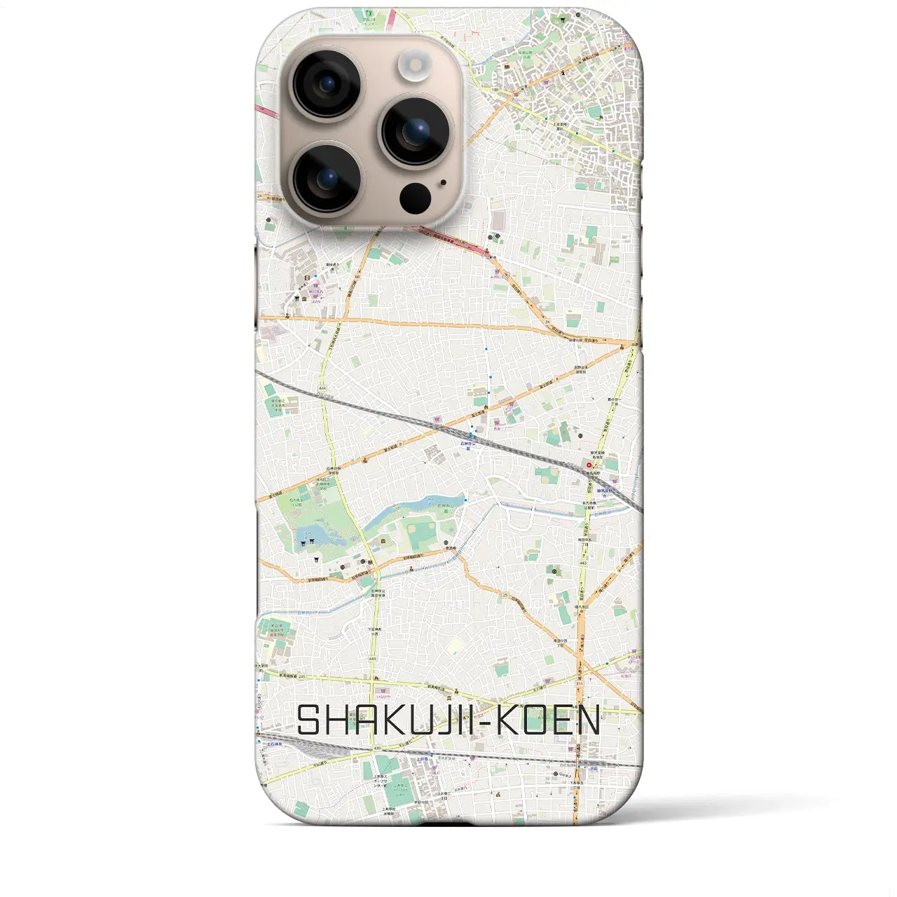【石神井公園(東京都)】地図柄iPhoneケース(バックカバータイプ)