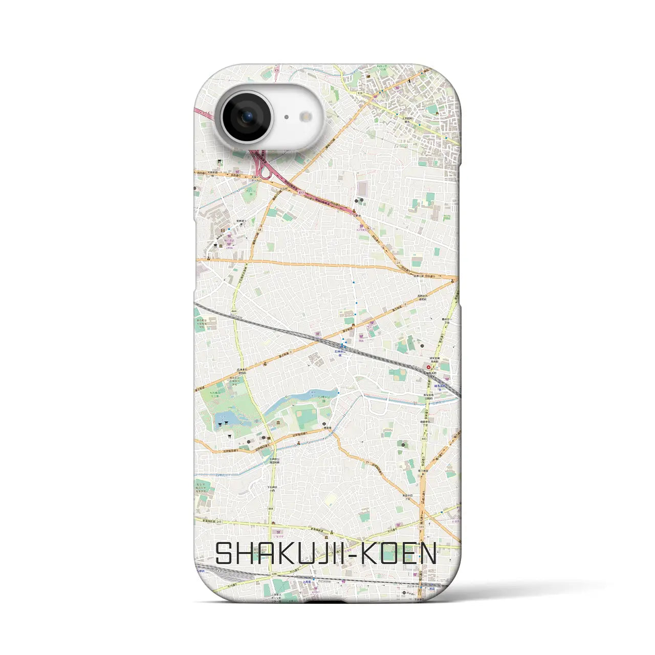 【石神井公園(東京都)】地図柄iPhoneケース(バックカバータイプ)