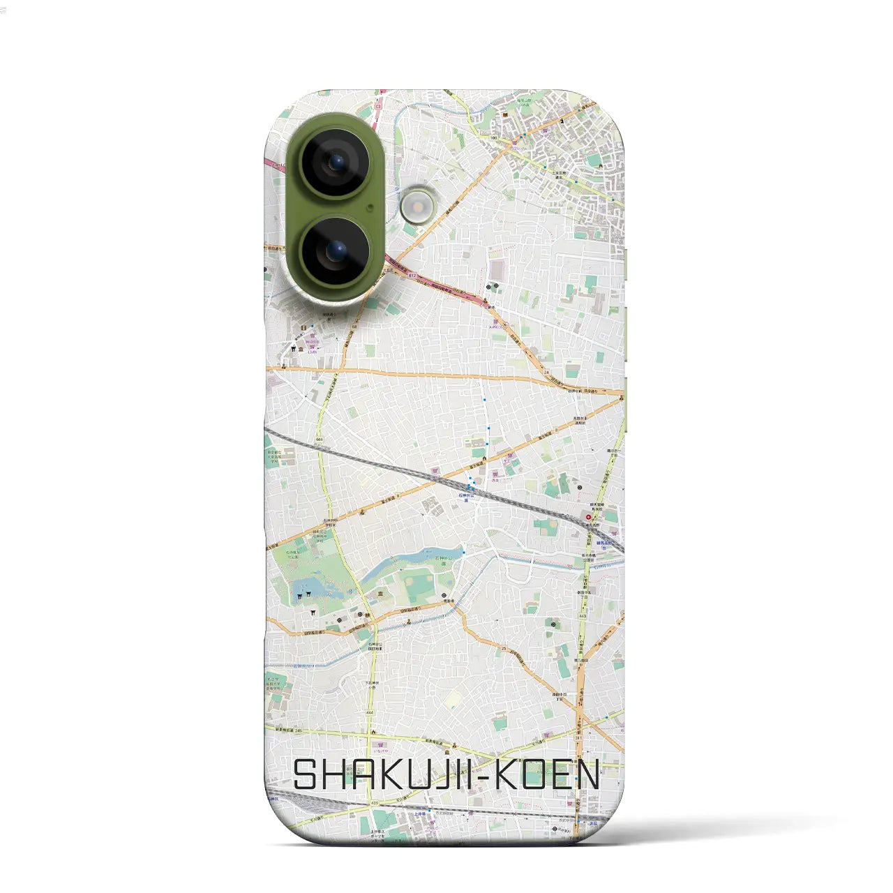 【石神井公園(東京都)】地図柄iPhoneケース(バックカバータイプ)