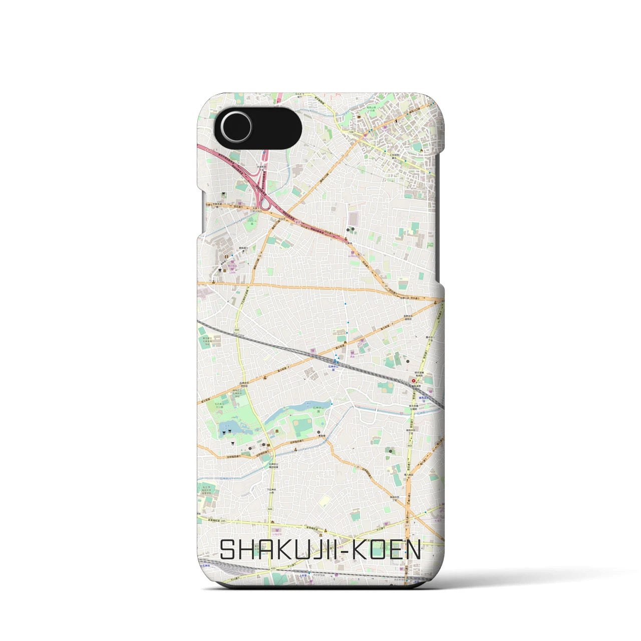 【石神井公園(東京都)】地図柄iPhoneケース(バックカバータイプ)