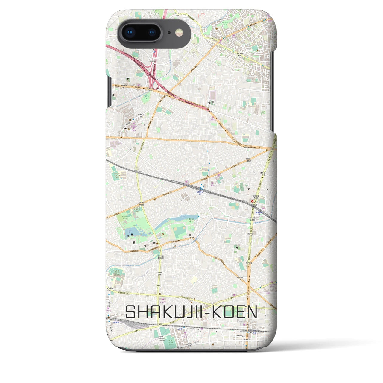 【石神井公園(東京都)】地図柄iPhoneケース(バックカバータイプ)