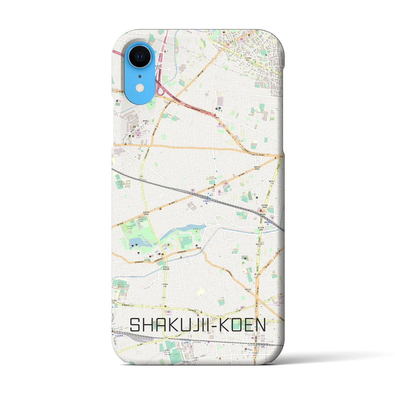 【石神井公園(東京都)】地図柄iPhoneケース(バックカバータイプ)