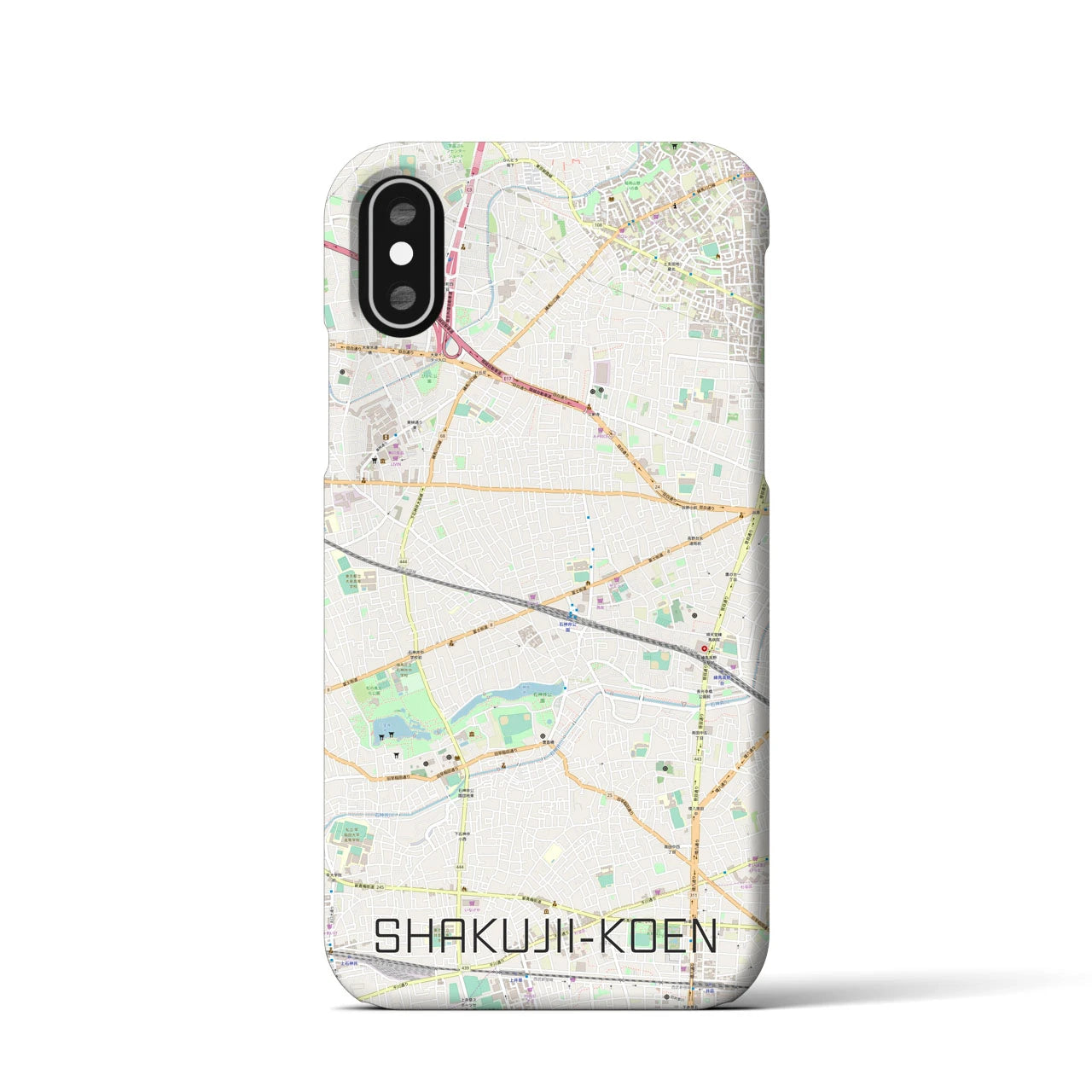 【石神井公園(東京都)】地図柄iPhoneケース(バックカバータイプ)