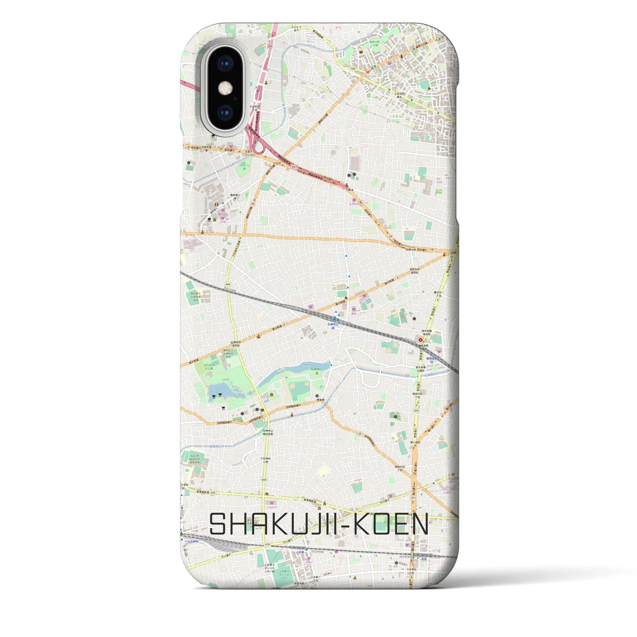【石神井公園(東京都)】地図柄iPhoneケース(バックカバータイプ)