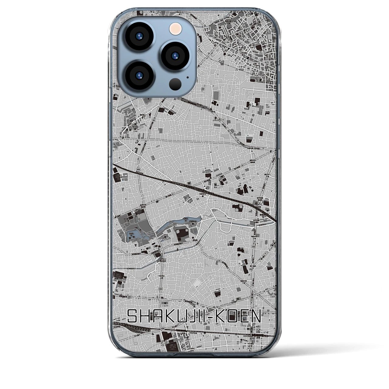 【石神井公園(東京都)】地図柄iPhoneケース(クリアタイプ)