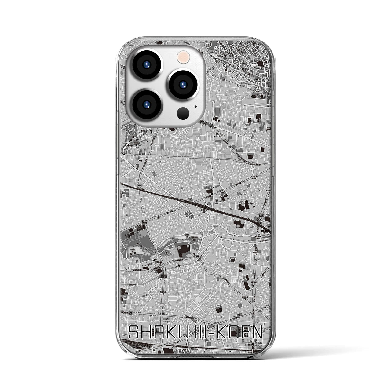 【石神井公園(東京都)】地図柄iPhoneケース(クリアタイプ)