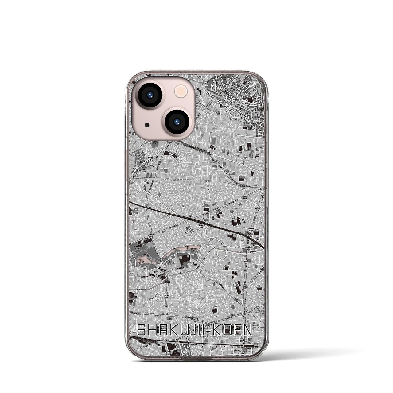 【石神井公園(東京都)】地図柄iPhoneケース(クリアタイプ)