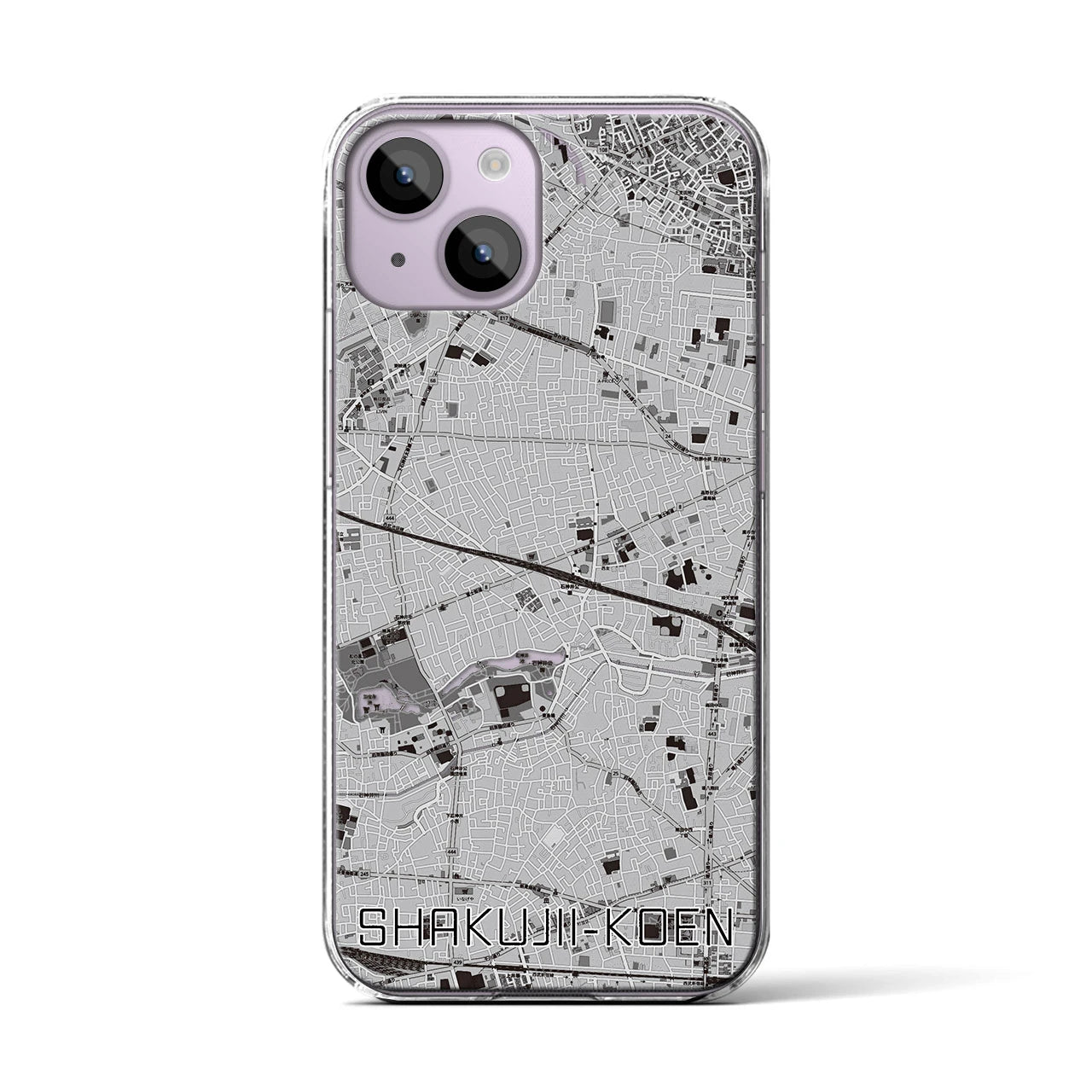 【石神井公園(東京都)】地図柄iPhoneケース(クリアタイプ)