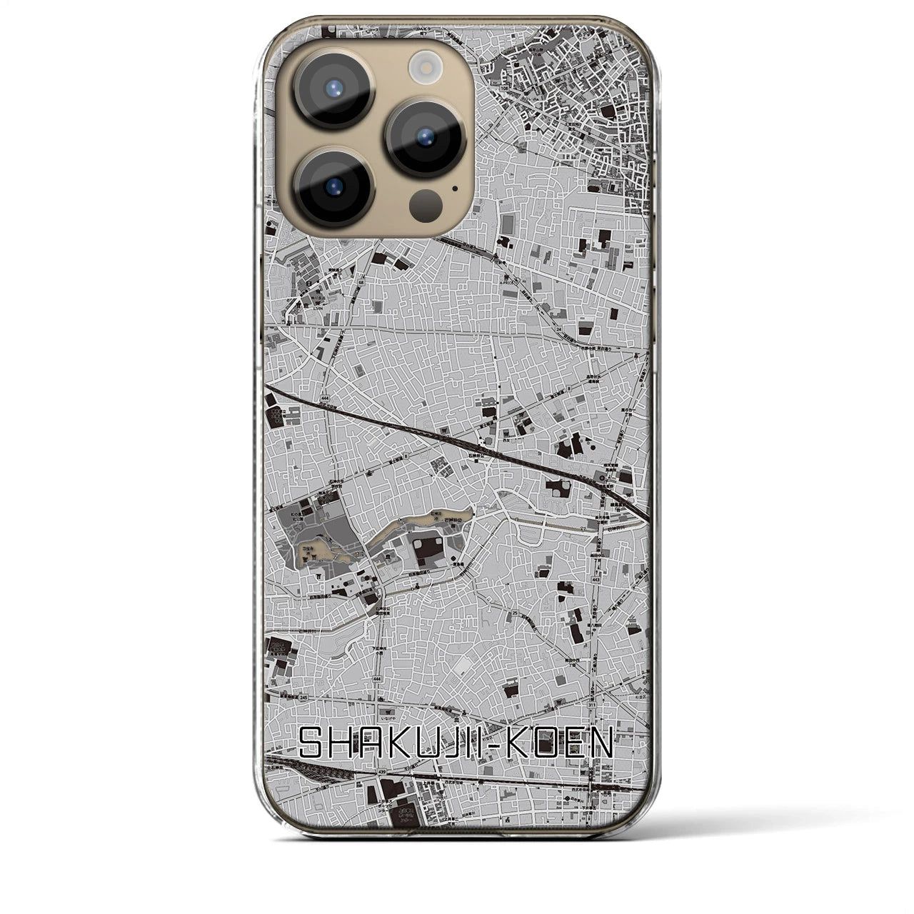 【石神井公園(東京都)】地図柄iPhoneケース(クリアタイプ)