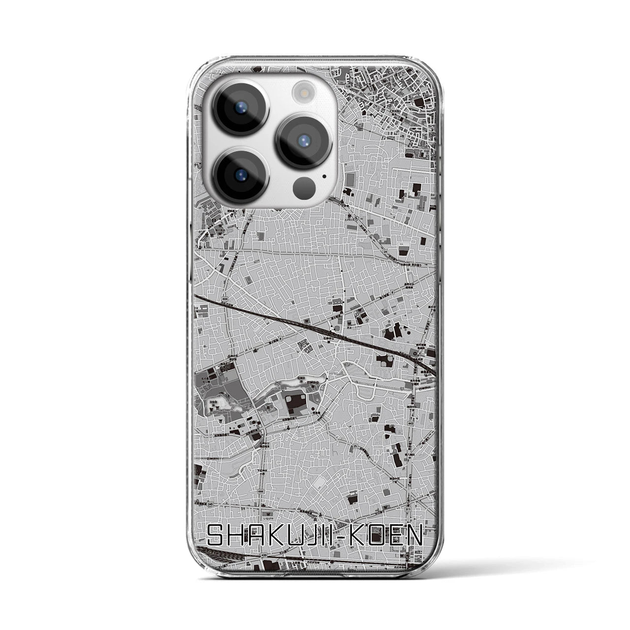 【石神井公園(東京都)】地図柄iPhoneケース(クリアタイプ)