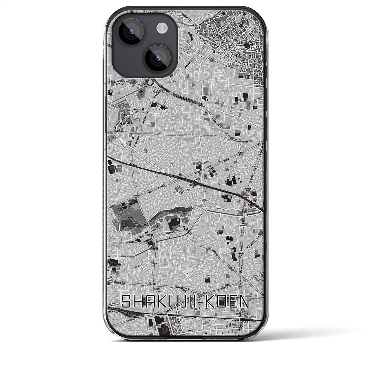 【石神井公園(東京都)】地図柄iPhoneケース(クリアタイプ)