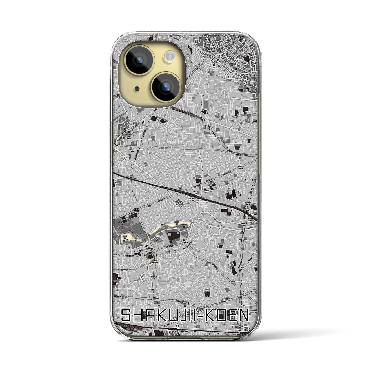 【石神井公園(東京都)】地図柄iPhoneケース(クリアタイプ)