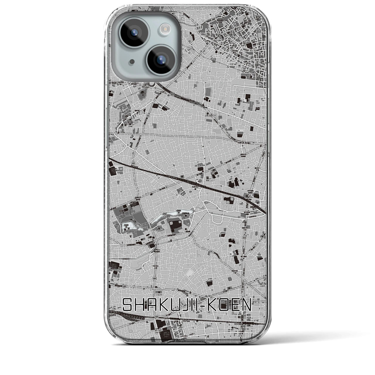 【石神井公園(東京都)】地図柄iPhoneケース(クリアタイプ)