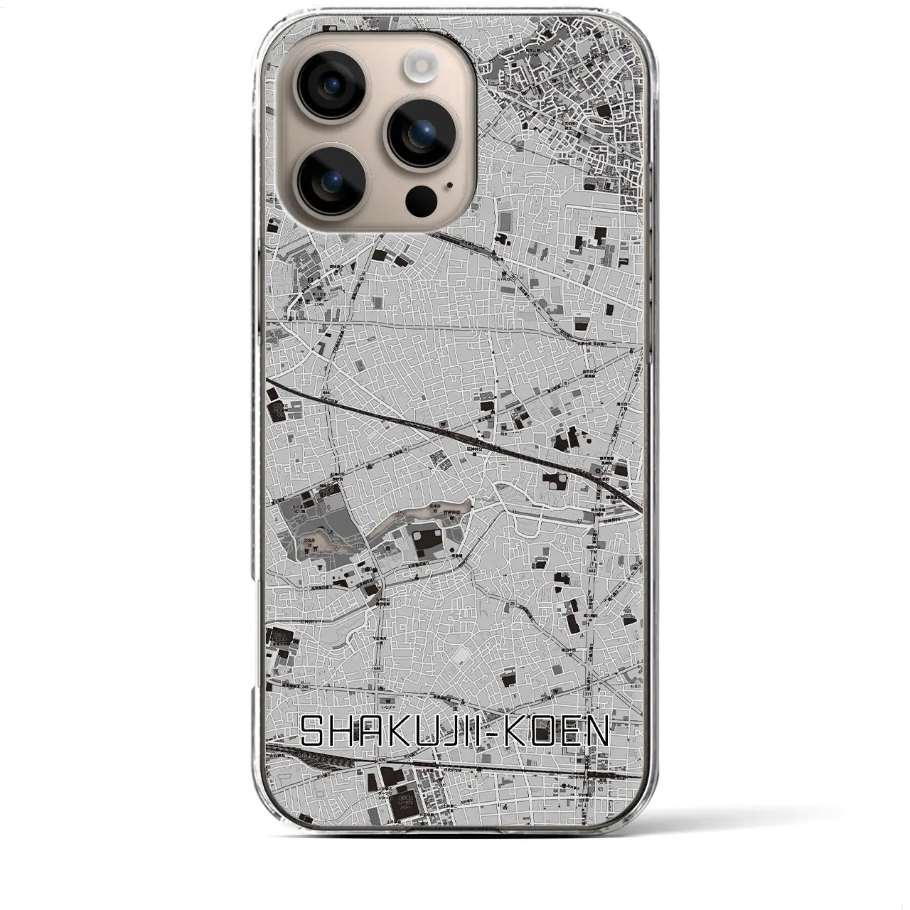 【石神井公園(東京都)】地図柄iPhoneケース(クリアタイプ)