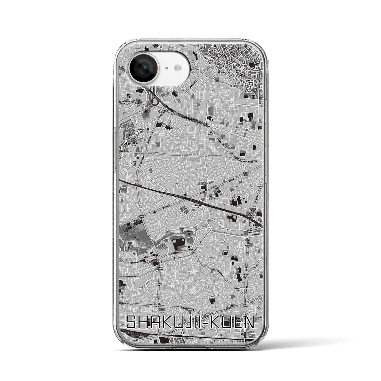 【石神井公園(東京都)】地図柄iPhoneケース(クリアタイプ)