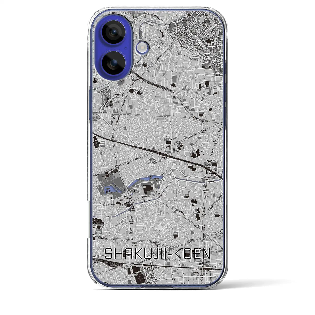 【石神井公園(東京都)】地図柄iPhoneケース(クリアタイプ)