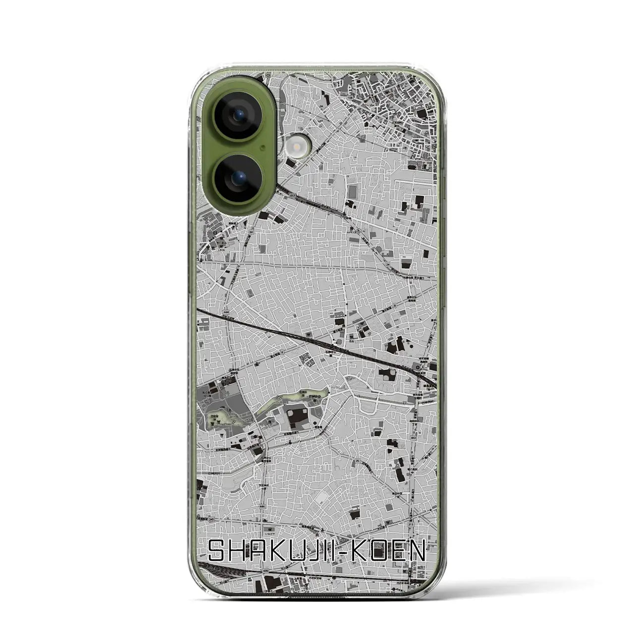 【石神井公園(東京都)】地図柄iPhoneケース(クリアタイプ)