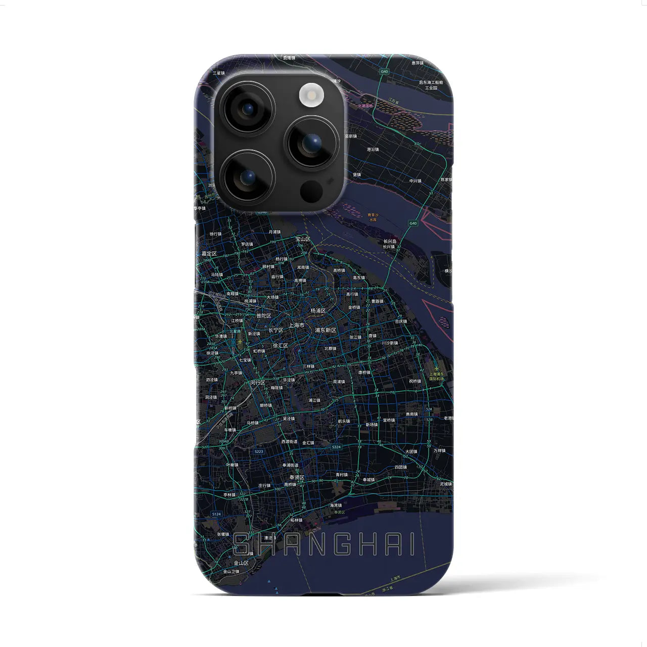 【上海2(中華人民共和国)】地図柄iPhoneケース(バックカバータイプ)