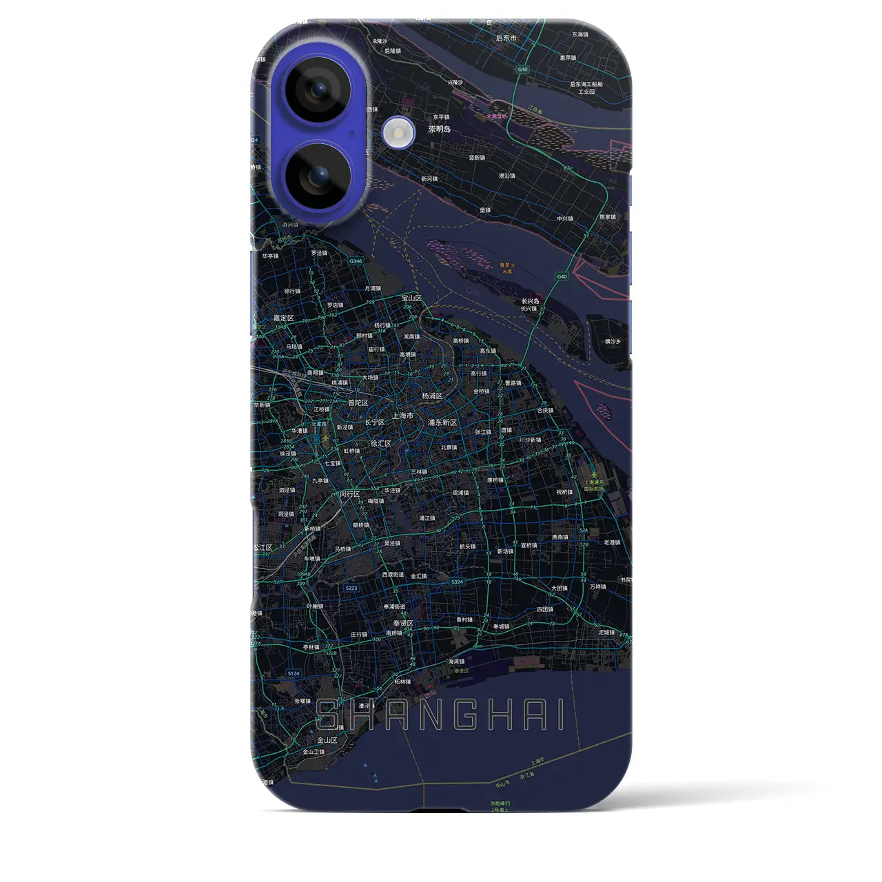 【上海2(中華人民共和国)】地図柄iPhoneケース(バックカバータイプ)