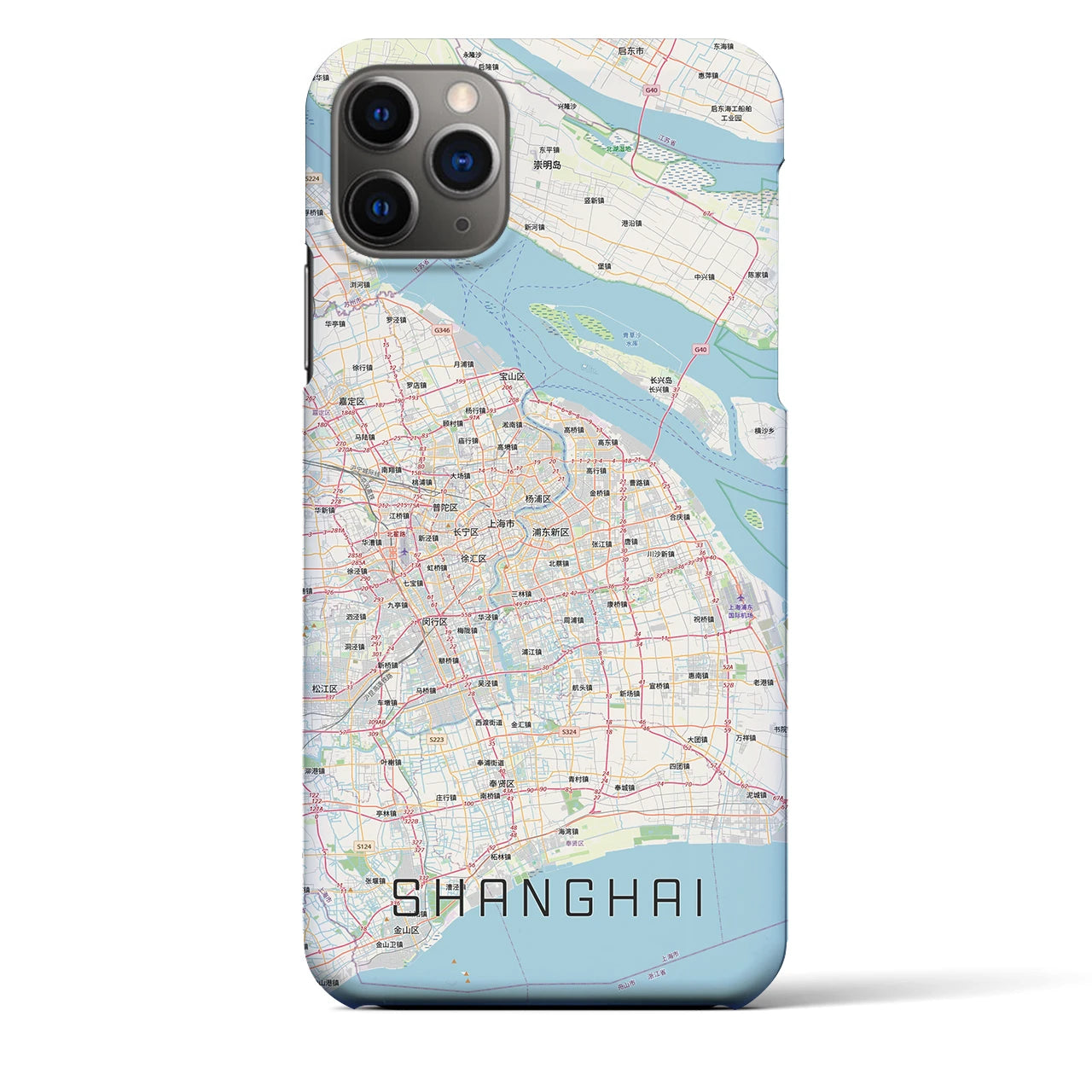 【上海2(中華人民共和国)】地図柄iPhoneケース(バックカバータイプ)ナチュラル・iPhone 11 Pro Max 用