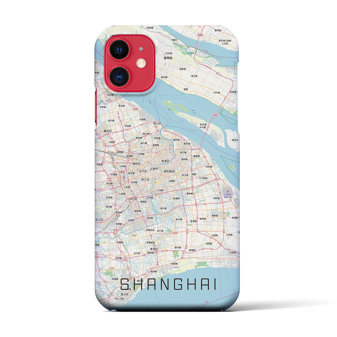【上海2(中華人民共和国)】地図柄iPhoneケース(バックカバータイプ)ナチュラル・iPhone 11 用