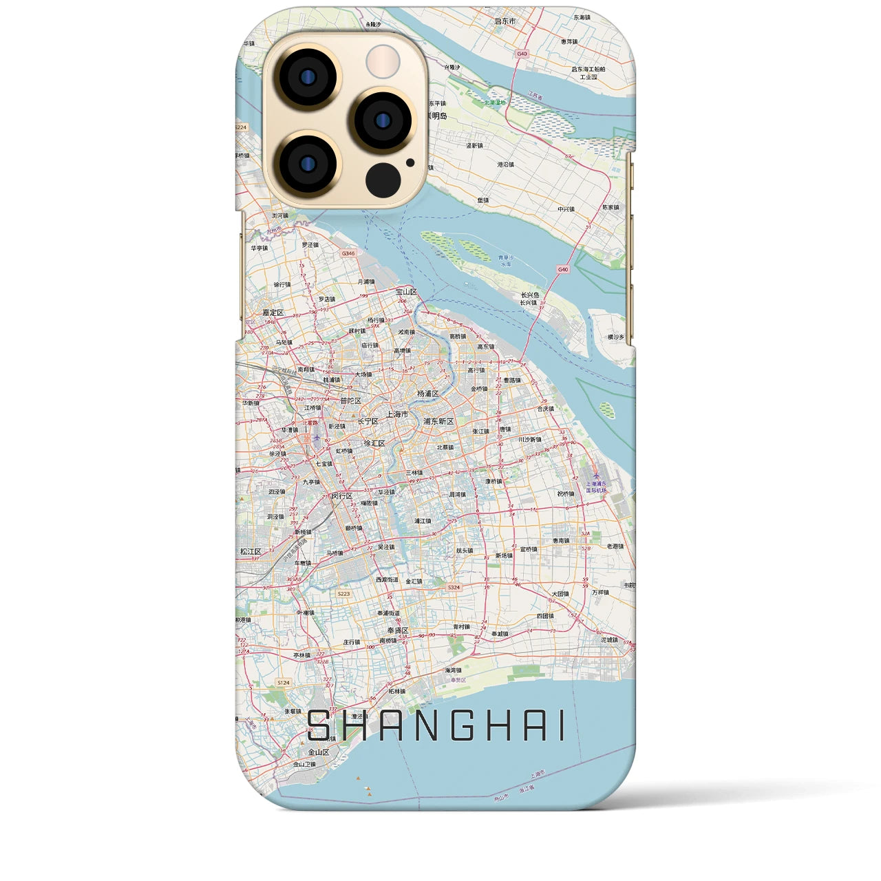 【上海2(中華人民共和国)】地図柄iPhoneケース(バックカバータイプ)ナチュラル・iPhone 12 Pro Max 用
