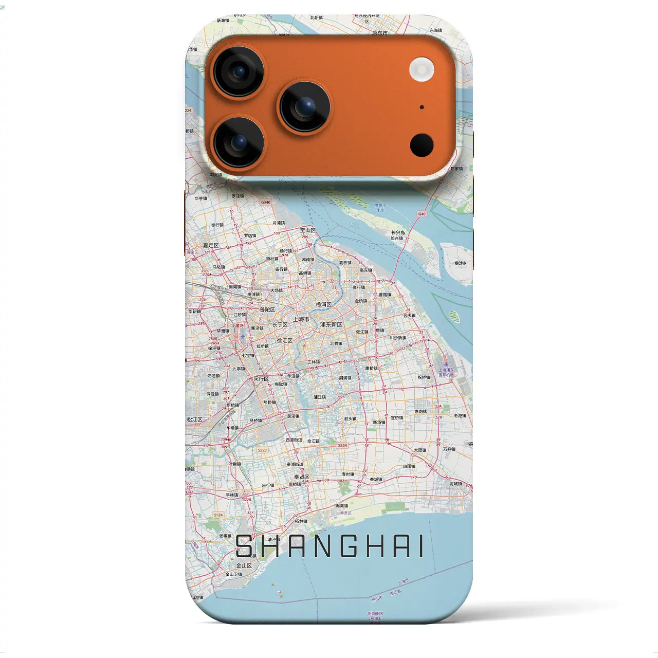 【上海2(中華人民共和国)】地図柄iPhoneケース(バックカバータイプ)